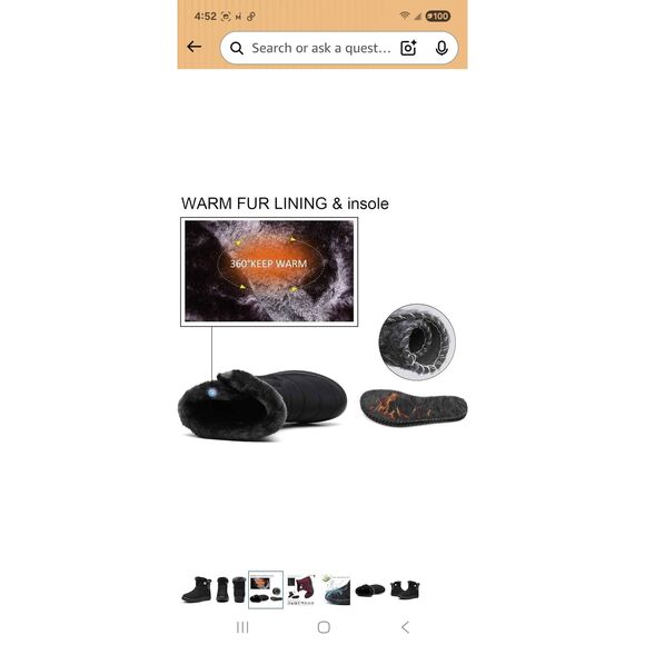 HSYOOES black faux fur lined waterproof winter snow ankle boots size 9 Runs Big - Picture 3 of 11